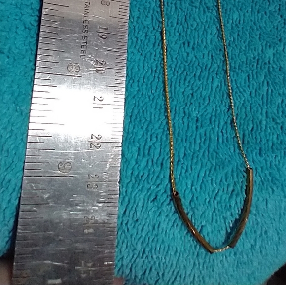 Goldtone chain with goldtone tube beads vintage - Picture 2 of 4